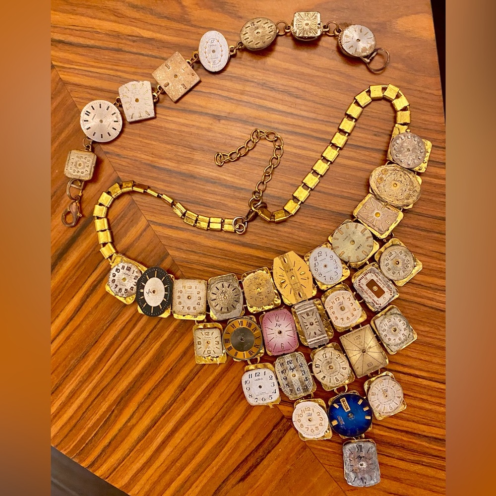 handmade one of a kind vintage watch necklace bracelet set